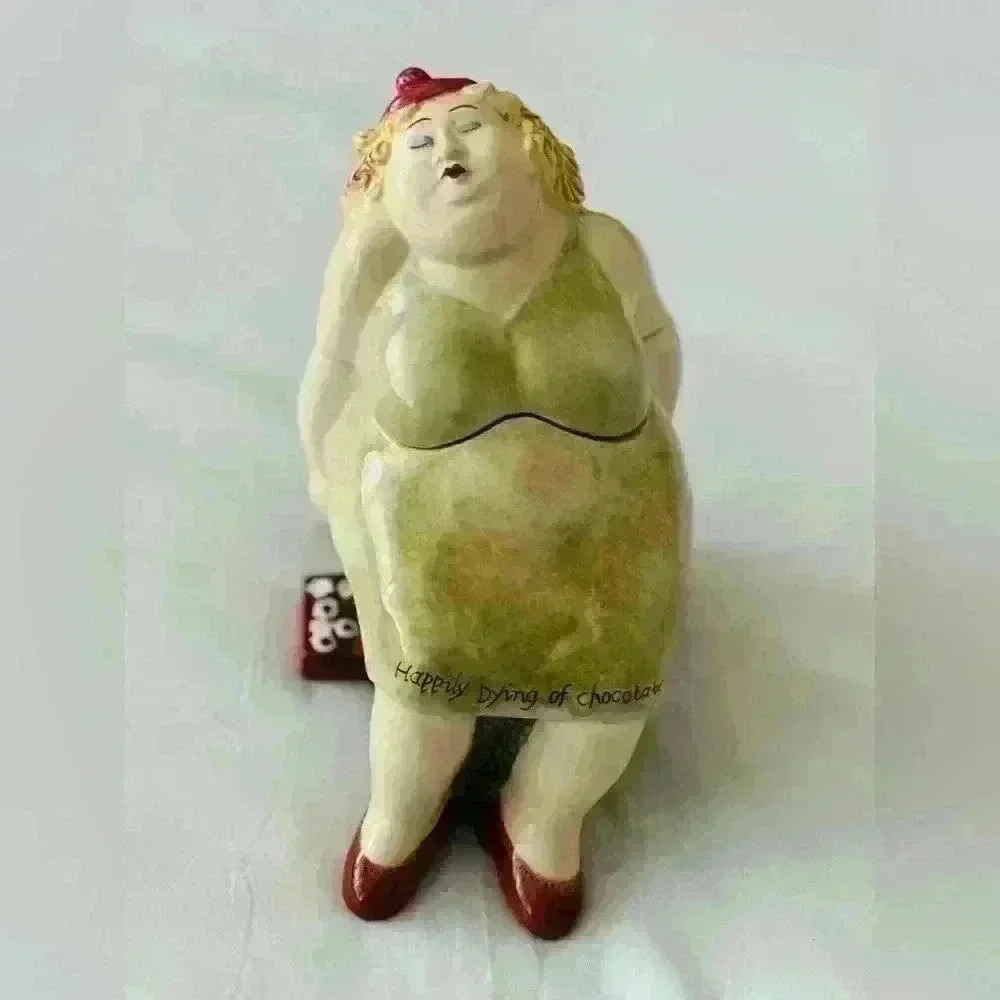 2002 House of Prill Erika Oller Artwork “Happily Dying of Chocolate “ Cookie Jar